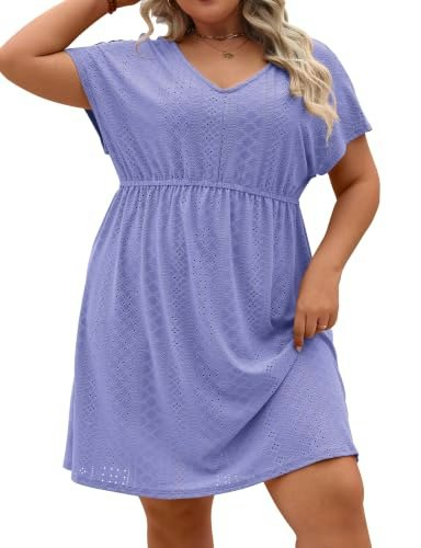 Halife Women's Plus Size Short Sleeve Knee Length Dress: $19.98