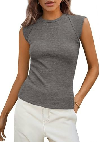 Prettygarden Women's Ribbed Cap Sleeve Tank Top: $12.73 Prettygarden Women's Ribbed Cap Sleeve Tank Top: $12.73