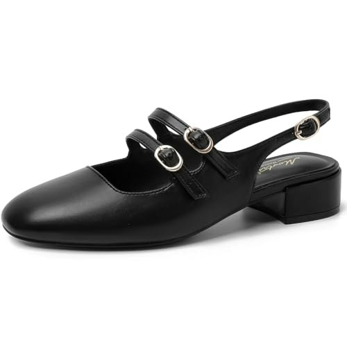 Mostrin Women's Double Strap Slingback Mary Jane Pumps Size 8.5: $33.99