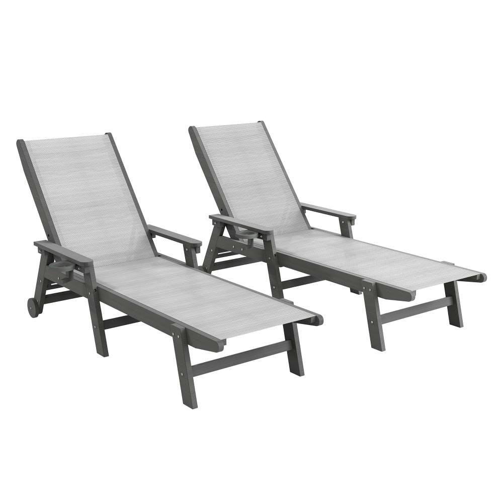 Outdoor HDPE Chaise Lounge Chairs 2-Pack: $309.43