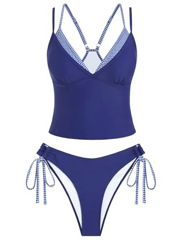 Zaful Women's V-Neck Color Block Tankini Set: $33.99 Zaful Women's V-Neck Color Block Tankini Set: $33.99