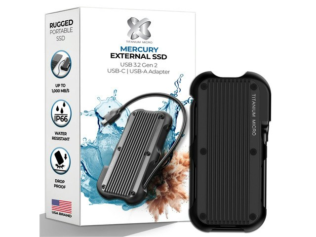 Titanium Micro 500GB Mercury Portable SSD: $129.99