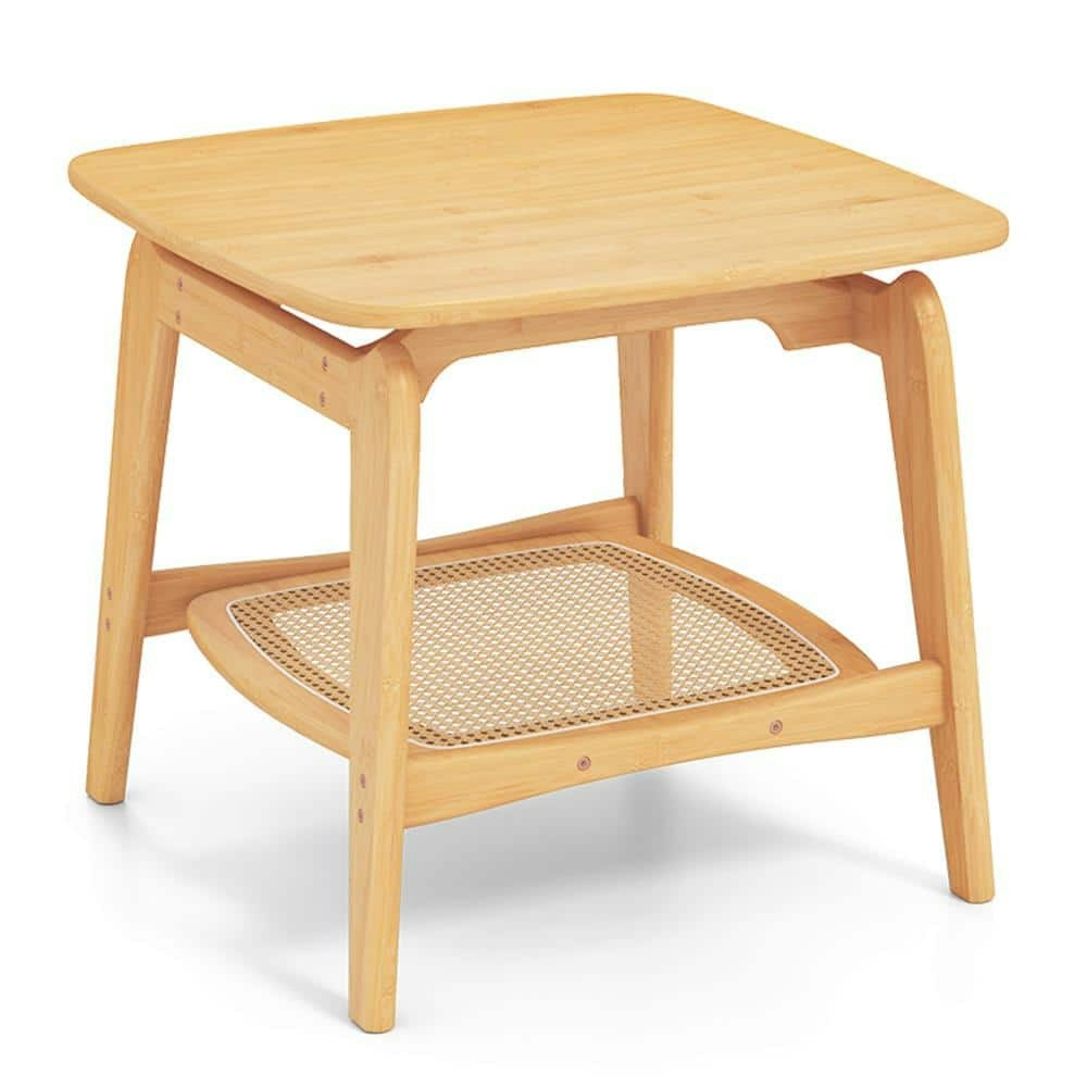 Boho Bamboo Sofa Side Table: $52.42