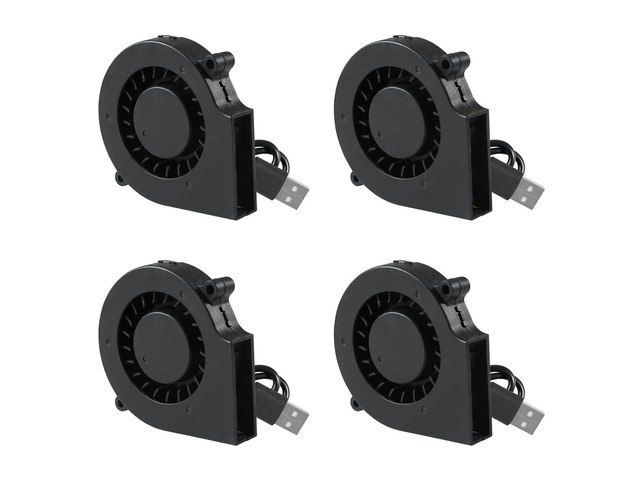 75mm 5V USB Brushless Cooling Blower Fan 4-Pack: $27.54