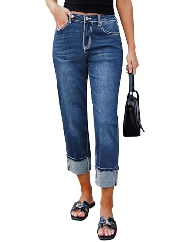 Luvamia Women's High Waisted Straight Leg Cropped Jeans: $31.44 Luvamia Women's High Waisted Straight Leg Cropped Jeans: $31.44