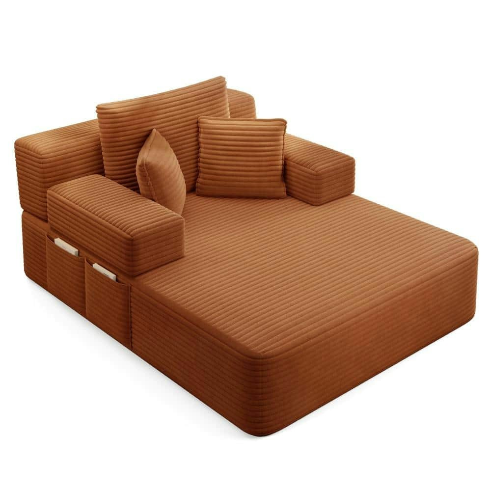 48.5-Inch Plush Corduroy Chaise Lounge with 3 Pillows: $658.12 48.5-Inch Plush Corduroy Chaise Lounge with 3 Pillows: $658.12