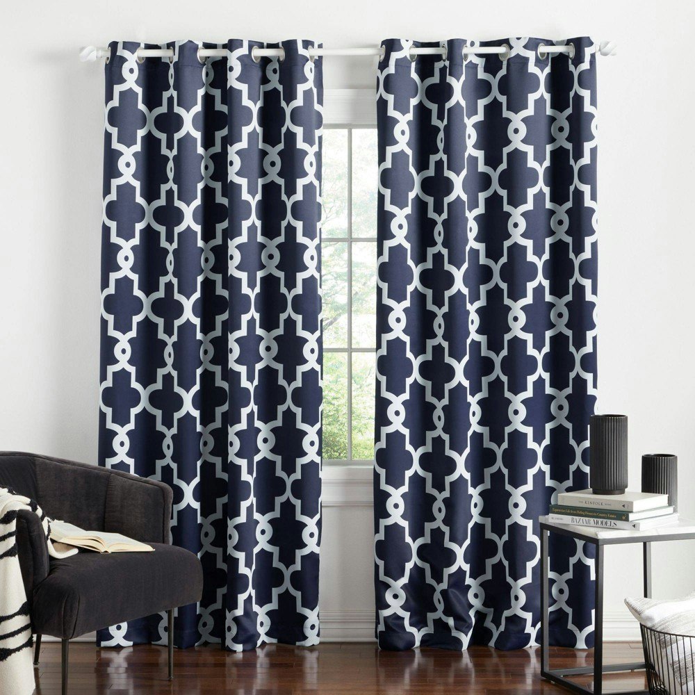 Exclusive Home 96" x 52" Ironwork Sateen Room Darkening Curtain Panel 2-Pack: $27.99