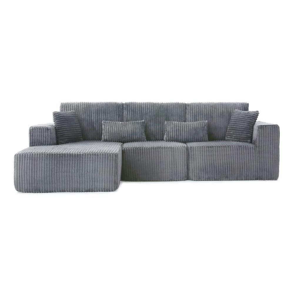 109-Inch Wide Corduroy Modular L-Shape Sectional Sofa with Chaise: $1,389.60
