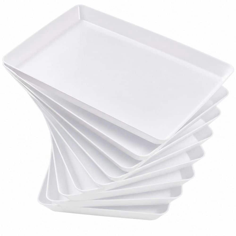 16-Inch x 11-Inch White Serving Trays 8-Pack: $87.39 16-Inch x 11-Inch White Serving Trays 8-Pack: $87.39