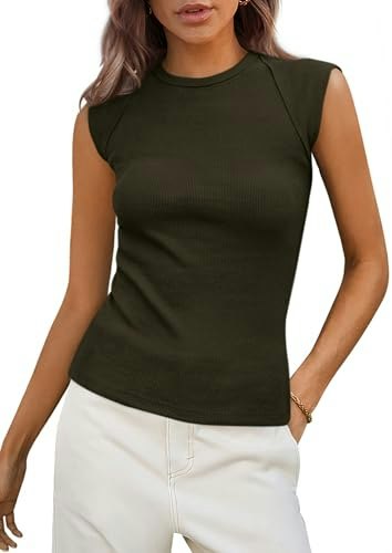 Prettygarden Women's Cap Sleeve Ribbed Tank Top: $12.05 Prettygarden Women's Cap Sleeve Ribbed Tank Top: $12.05