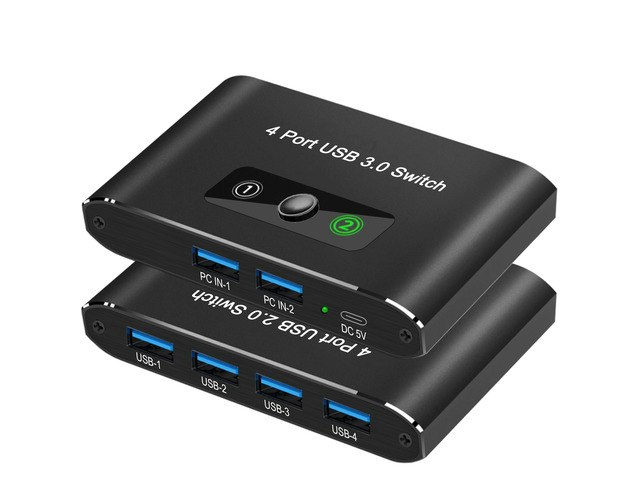 USB 3.0 2-Computer 4-Port Sharing Switch 2-Pack: $11.98