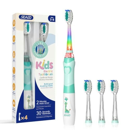 Seago Kids Electric Toothbrush with 4 Heads: $14.44 Seago Kids Electric Toothbrush with 4 Heads: $14.44