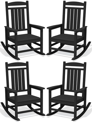 Kingyes Oversized Outdoor Rocking Chairs 4-Pack: $349.99