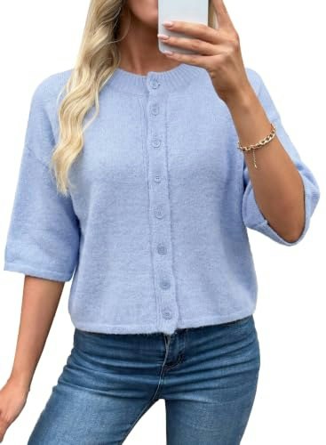 Evaless Women's Knit Button Cardigan Sweater: $19.98 Evaless Women's Knit Button Cardigan Sweater: $19.98