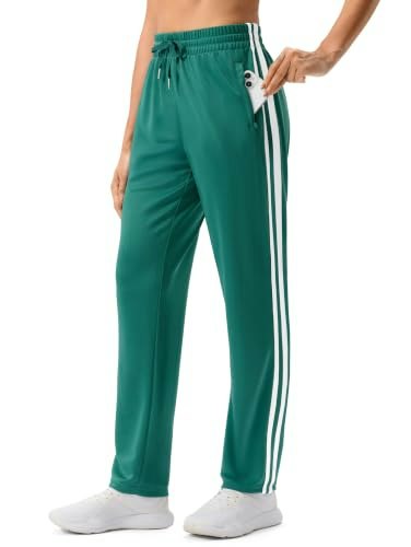Women's 32-Inch Athletic Track Pants with Zipper Pockets: $33.99 Women's 32-Inch Athletic Track Pants with Zipper Pockets: $33.99