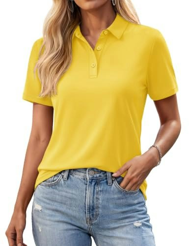 Yucolen Women's Short Sleeve Polo Shirt: $19.98