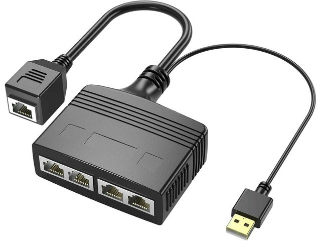Ethernet RJ45 1-to-4 Port Splitter: $21.11 Ethernet RJ45 1-to-4 Port Splitter: $21.11