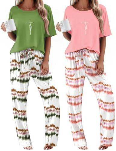 Ekouaer Women's Pajama Set 2-Pack: $26.99 Ekouaer Women's Pajama Set 2-Pack: $26.99
