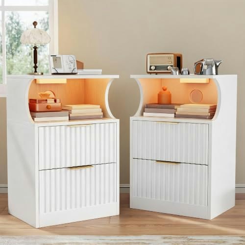 King Oasis Fluted 2-Drawer Nightstand 2-Pack: $84.99 King Oasis Fluted 2-Drawer Nightstand 2-Pack: $84.99