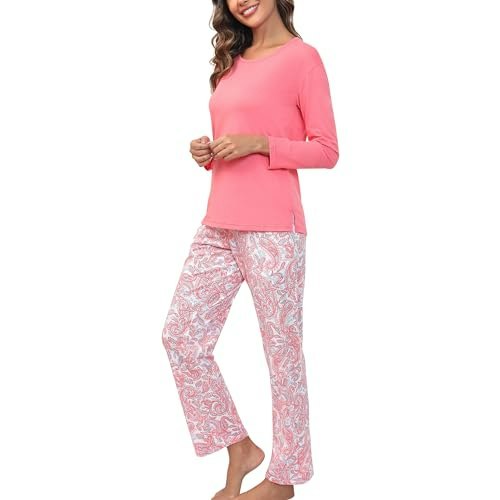 Pnaeong Women's Cotton Long-Sleeve Pajama Set: $24.64 Pnaeong Women's Cotton Long-Sleeve Pajama Set: $24.64