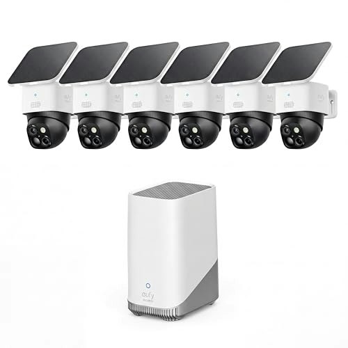 Eufy Security S340 3K Dual-Lens Solar Security Camera 6-Pack: $999.98