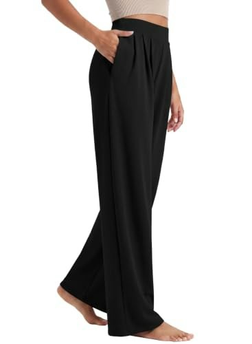 Evaless Women's Wide Leg Stretchy Casual Pants: $26.98 Evaless Women's Wide Leg Stretchy Casual Pants: $26.98