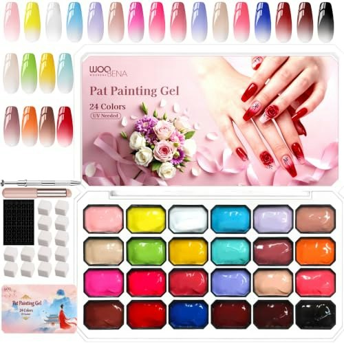 Woobena 24-Color Pat Pat Gel Polish Palette: $19.86 Woobena 24-Color Pat Pat Gel Polish Palette: $19.86