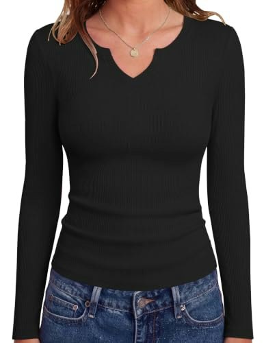 Zeagoo Women's Ribbed Knit Slim Fit Long Sleeve Shirt: $8.54 Zeagoo Women's Ribbed Knit Slim Fit Long Sleeve Shirt: $8.54