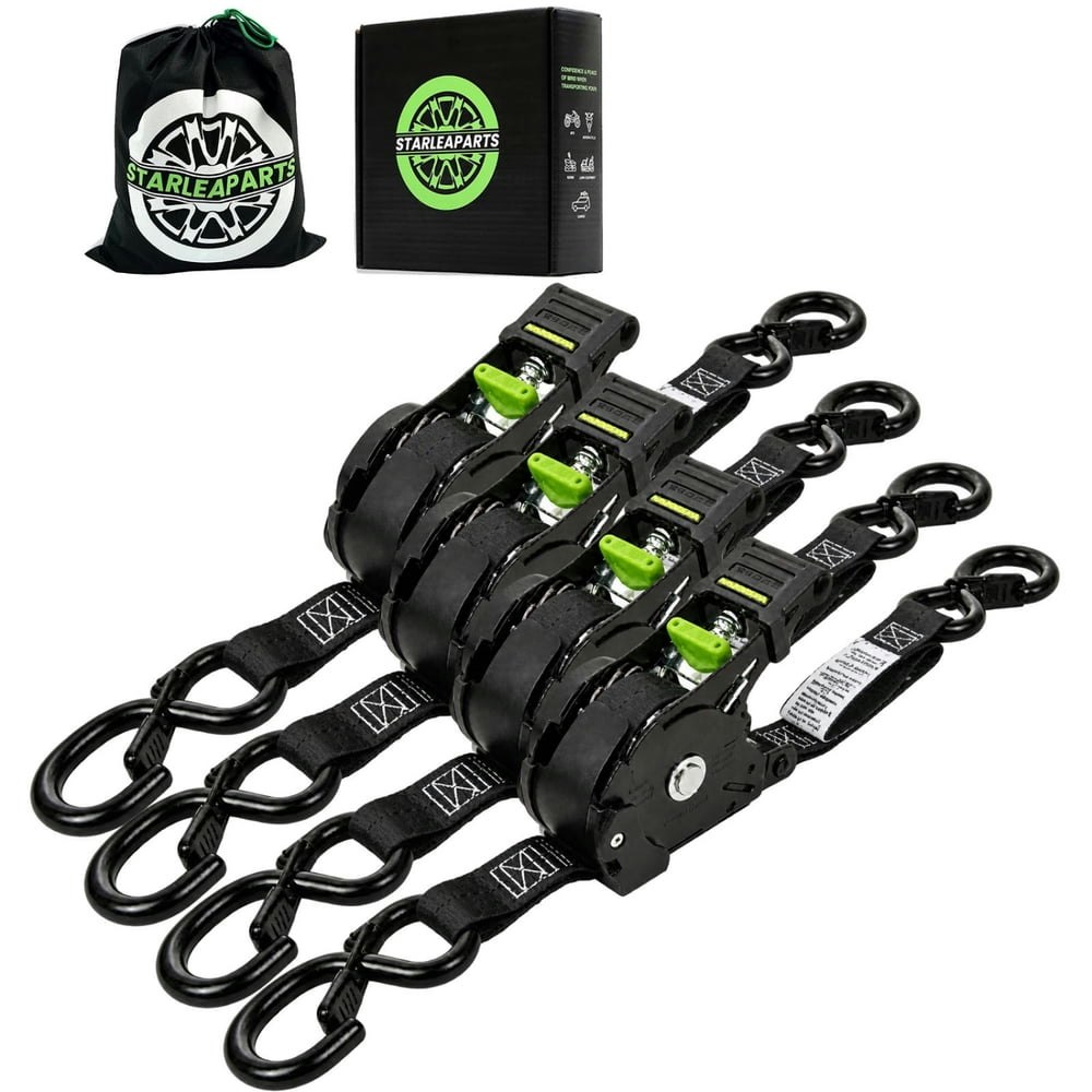 Starleaparts 1,500lb 1" x 12' Retractable Ratchet Straps 4-Pack: $42.49 Starleaparts 1,500lb 1" x 12' Retractable Ratchet Straps 4-Pack: $42.49