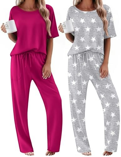 Ekouaer Women's Pajama Set 2-Pack: $27.99 Ekouaer Women's Pajama Set 2-Pack: $27.99