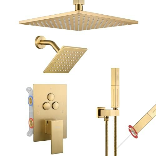 Vanfoxle Brushed Gold Shower Faucet System: $233.83 Vanfoxle Brushed Gold Shower Faucet System: $233.83