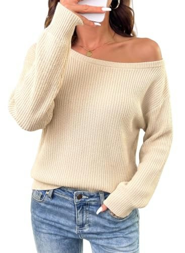 Evaless Women's Off-Shoulder Oversized Knit Sweater: $19.98 Evaless Women's Off-Shoulder Oversized Knit Sweater: $19.98