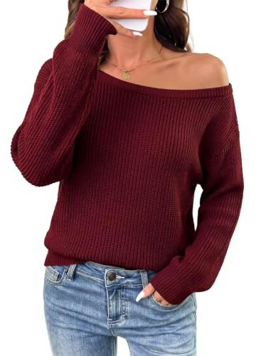 Evaless Women's Off-the-Shoulder Oversized Sweater: $19.98 Evaless Women's Off-the-Shoulder Oversized Sweater: $19.98