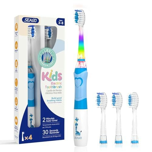 Seago Kids Electric Toothbrush with 4 Heads: $14.44 Seago Kids Electric Toothbrush with 4 Heads: $14.44