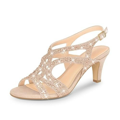Pizz Annu Women's Amelia Crystal Slingback High Heel Sandals: $39.94