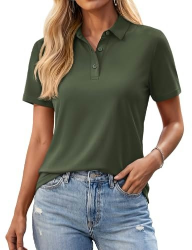Yucolen Women's Short Sleeve Cotton Collared Golf Shirt: $19.98 Yucolen Women's Short Sleeve Cotton Collared Golf Shirt: $19.98