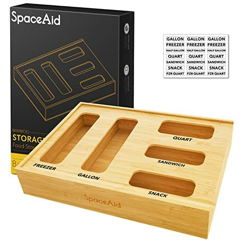 SpaceAid 5-Slot Bamboo Kitchen Drawer Bag Organizer: $31.18 SpaceAid 5-Slot Bamboo Kitchen Drawer Bag Organizer: $31.18
