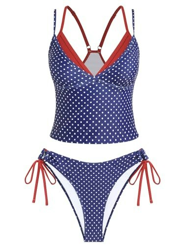 Zaful Women's V-Neck Color Block Tankini Set: $33.99