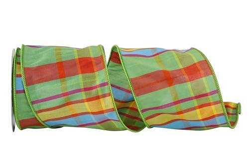 Reliant Ribbon 4-Inch x 10-Yard Citrus Life Plaid Wired Edge Ribbon: $30.55 Reliant Ribbon 4-Inch x 10-Yard Citrus Life Plaid Wired Edge Ribbon: $30.55