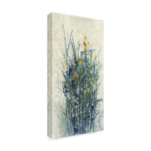 Tim O'Toole Indigo Floral I 16"x32" Wrapped Canvas Wall Art: $36.99