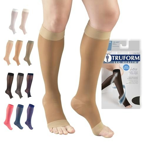 Truform Women's 15-20 mmHg Open Toe Knee-High Compression Stockings: $13.27 Truform Women's 15-20 mmHg Open Toe Knee-High Compression Stockings: $13.27