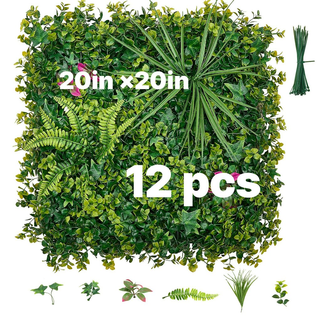 Vevor 12-Piece 20" x 20" Artificial Boxwood Panel Plant Wall: $63