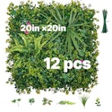 Vevor 12-Piece 20" x 20" Artificial Boxwood Panel Plant Wall for $63 + free shipping