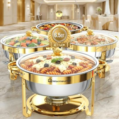 6.5-Quart Round Chafing Dish Buffet Set 4-Pack for $112 + free shipping
