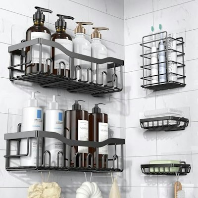 Eudele Adhesive Shower Caddy 5-Pack for $10 + free shipping w/ Prime