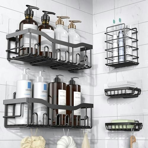 Eudele Adhesive Shower Caddy 5-Pack: $9.99
