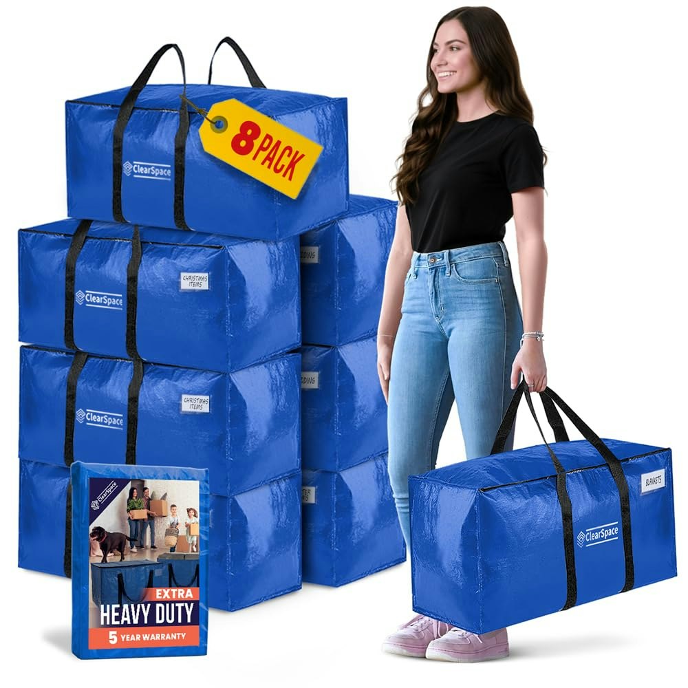 ClearSpace Heavy Duty Moving Bags 8-Pack: $18