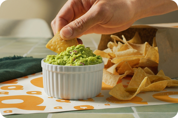 QDOBA Guac and Chips: Free w/ entree purchase