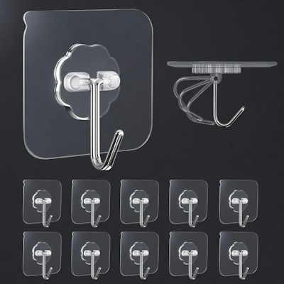 Adhesive Wall Hook 10-Pack for $1 + free shipping w/ $25