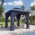 Aoxun 8 x 8-Foot Heavy Duty Gazebo w/ Curtain & Mosquito Netting for $164 + free shipping